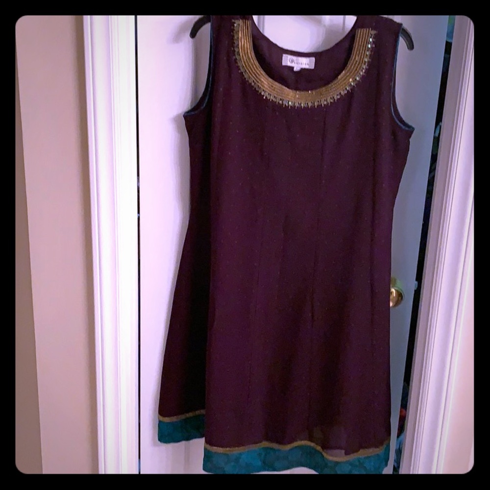 Beautiful plum and gold beaded dress